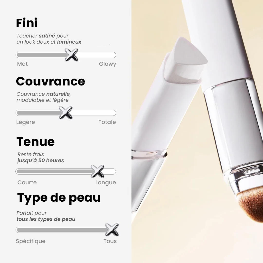 Fond de teint 2-en-1 avec pinceau intégré
